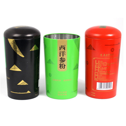 西洋參粉鐵罐；圓形山楂粉包裝罐定制
